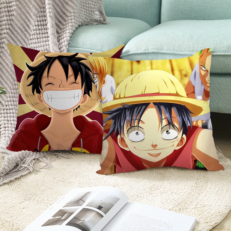 Gối Tựa Lưng In Hoạt Hình One Piece Dễ Thương Chuyên Dùng Cho Ghế Sofa / Xe Hơi