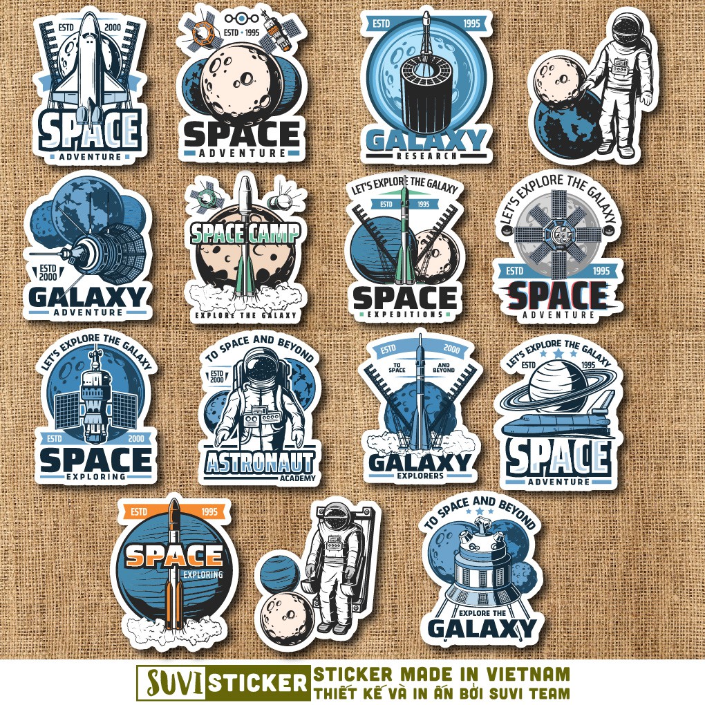 50 Sticker Galaxy Vũ Trụ chống nước sticker dán mũ bảo hiểm, laptop, điện thoại, đàn guitar, vali. MSP: NS05