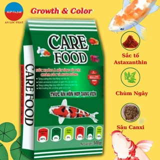 Thức ăn cho cá CARE FOOD hạt nổi Growth & Color giúp cá tăng trưởng và lên màu tươi đẹp 500gr