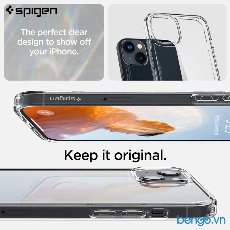 Ốp Lưng IP 14/14 Plus/14 Pro/14 Pro Max SPIGEN Ultra Hybrid Crystal Clear