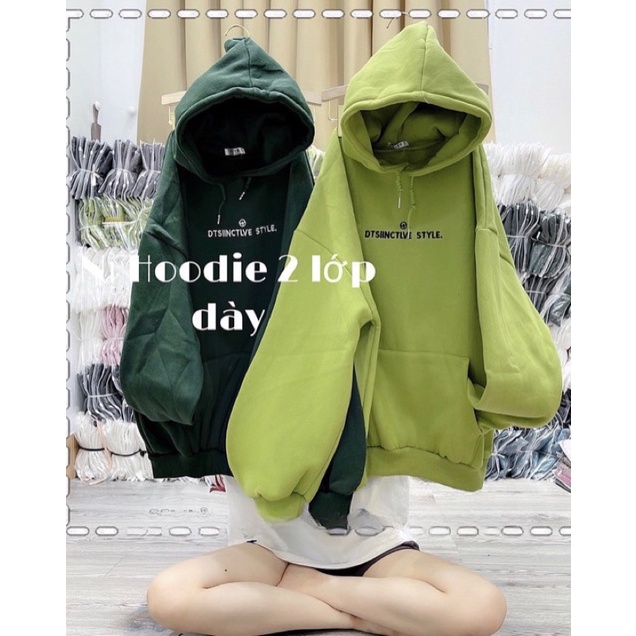 Áo Nỉ Hoodie Thêu Chữ Chất Nỉ Ngoại 2 Lớp Dày Dặn Form Rộng Tay Phồng-Unisex Nam Nữ( Hàng Sẵn)