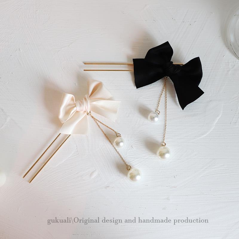 Kẹp Tóc Hình Nơ Đính Ngọc Trai Xinh Xắn