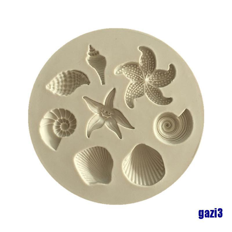 Khuôn Silicon Làm Bánh 3 Ngăn Hình Ốc Sên / Vỏ Sò / Sinh Vật Biển