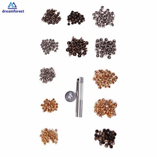DF 240Pcs/Set Leather Rivets Double Cap Rivet DIY Leather Bag Belts Metal Studs with Fixing Tools
