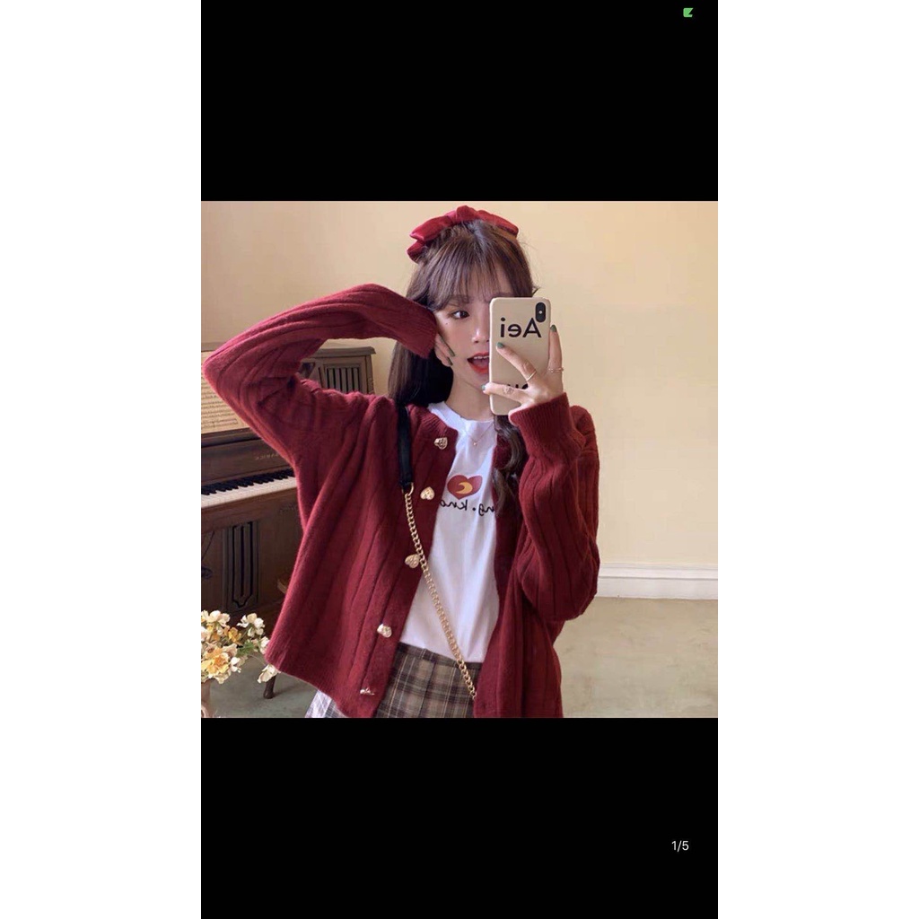 Áo khoác len cardigan tay dài thời trang Hàn Quốc 6184
