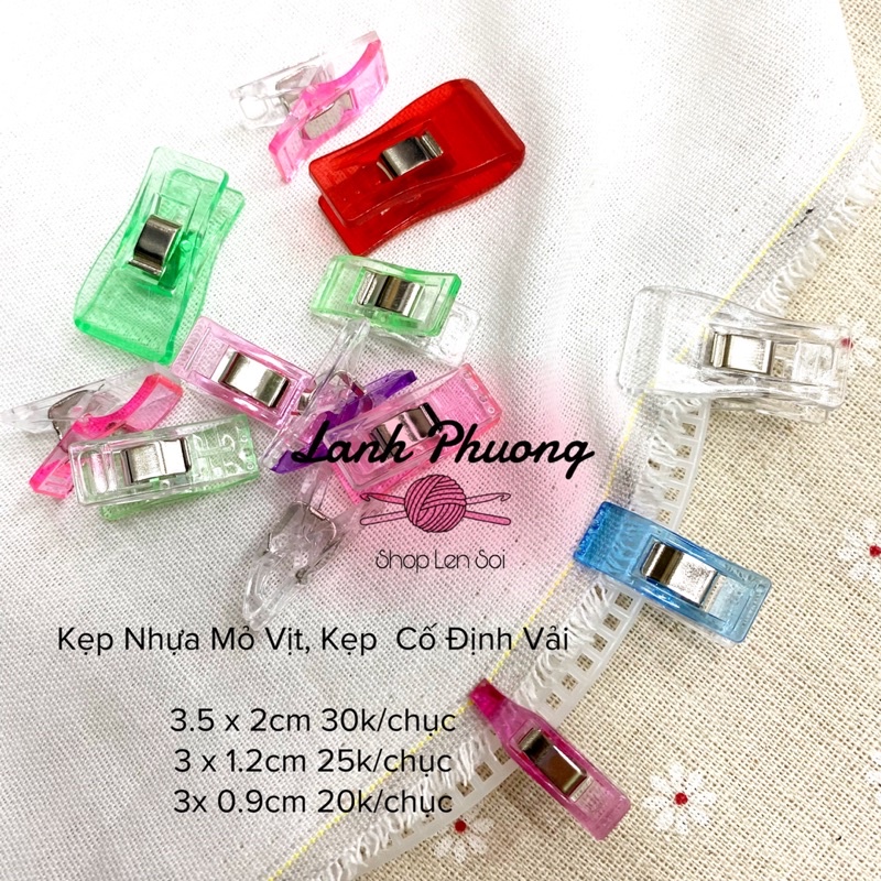 Kẹp Nhựa Mỏ Vịt, Kẹp  Cố Định Vải (set 10 cái mix nhiều màu)