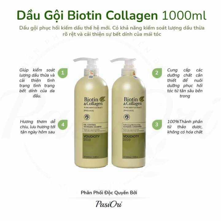 Cặp Dầu Gội Xả Biotin Collagen 1000ml * 2 Giảm Rụng Tóc, Hỗ Trợ Mọc Tóc, Phục Hồi Tóc Khô Xơ Hư Tổn | BigBuy360 - bigbuy360.vn