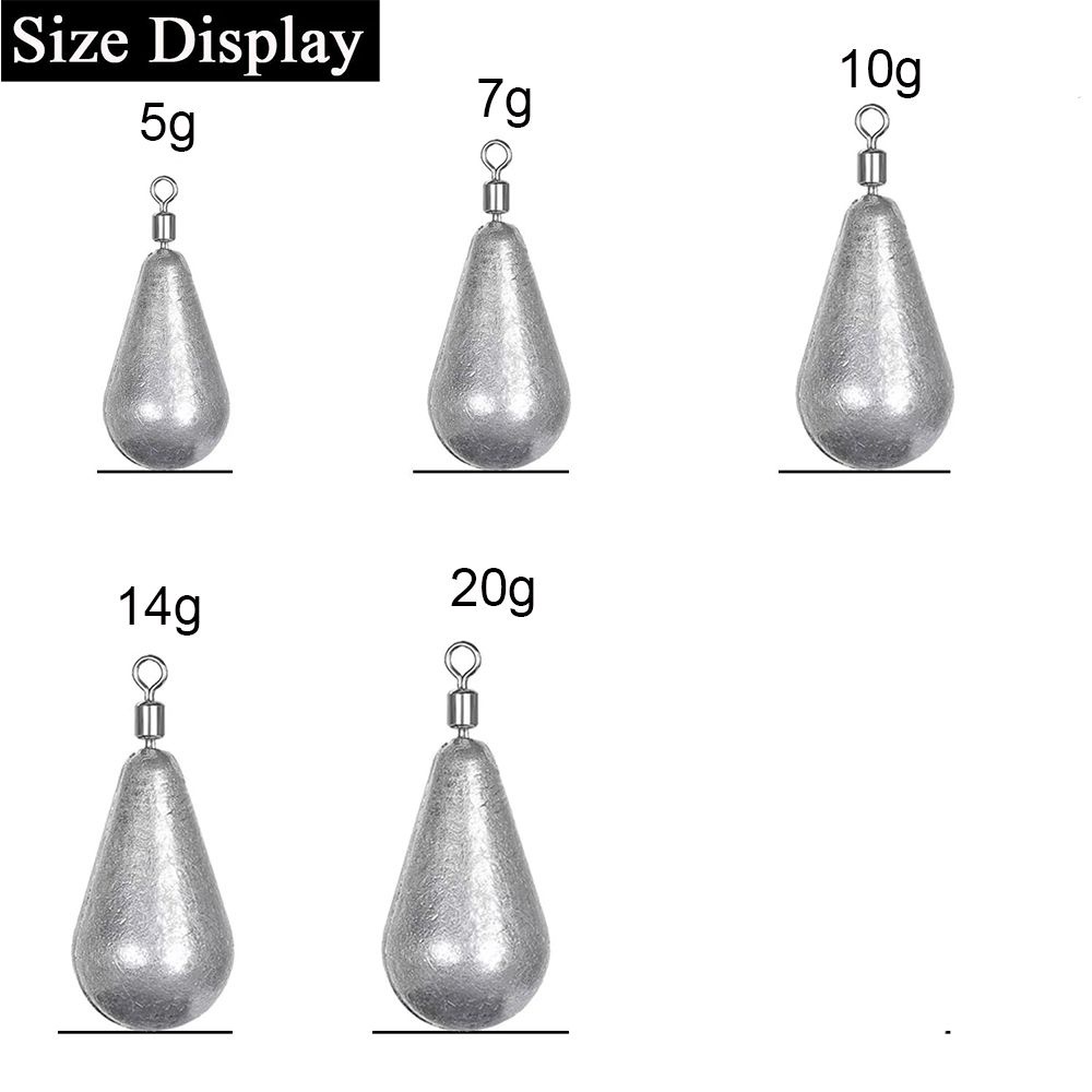 Bộ 5 viên chì câu cá trọng lượng 5g/7g/10g/14g/20g