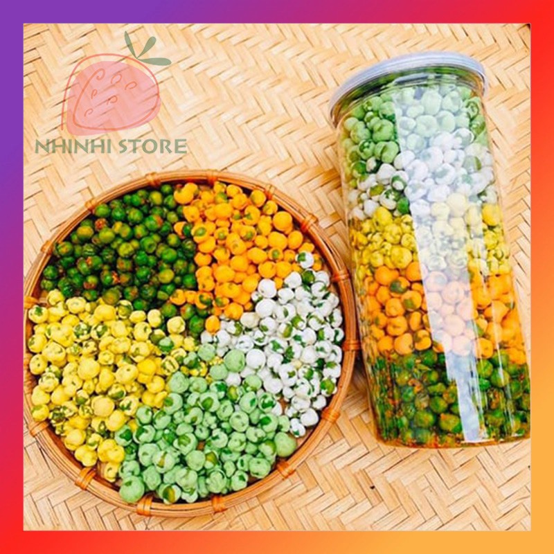 Lon 450Gr Đậu Hà Lan Mix 5 Vị - Nhâm Nhi Tuyệt Vời - Trái Cây Sấy Nhi Nhi Store
