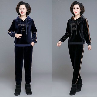 [CAO CẤP] Bộ thể thao tuổi trung niên Nhung có nón TT457_[THỜI TRANG TRUNG NIÊN]