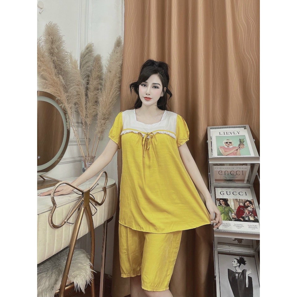 Bộ bầu lửng  và sau sinh chất lụa hàn mềm min mặc mùa hè mát mẻ