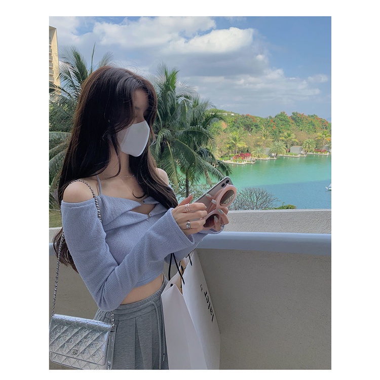 Áo Thun COZOK Tay Dài Dáng Ôm Hở Lưng Quyến Rũ Thời Trang