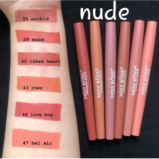 Son môi lì 💖 GIẢM 10K MÃ (SELMIN10K) 💖 2 đầu Double Ended Miss Rose | BigBuy360 - bigbuy360.vn