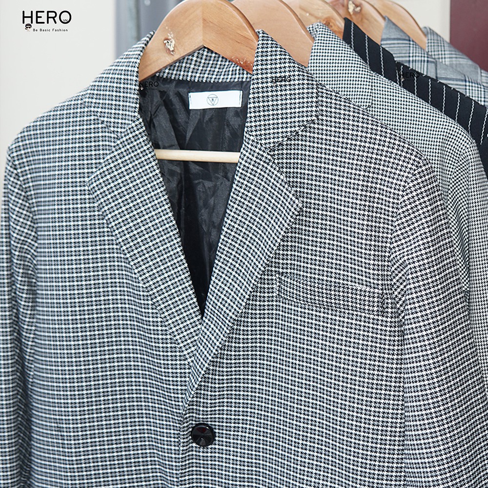 Áo blazer caro 2 lớp BZ15 unisex M.RO dài tay form rộng phong cách Thời trang Hàn Quốc Mr.hero