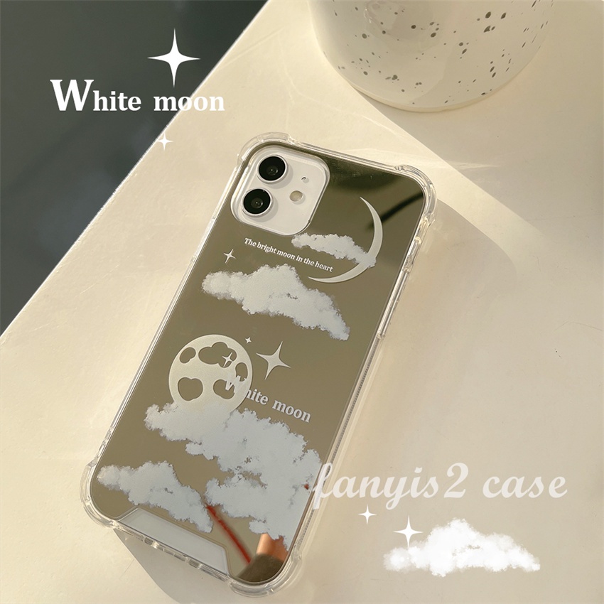 Ốp Điện Thoại Mềm Có Gương Trang Điểm Hình Đám Mây Cho iPhone 13 12 11 Pro Max XS Max XR X 8 7 Plus SE 2020