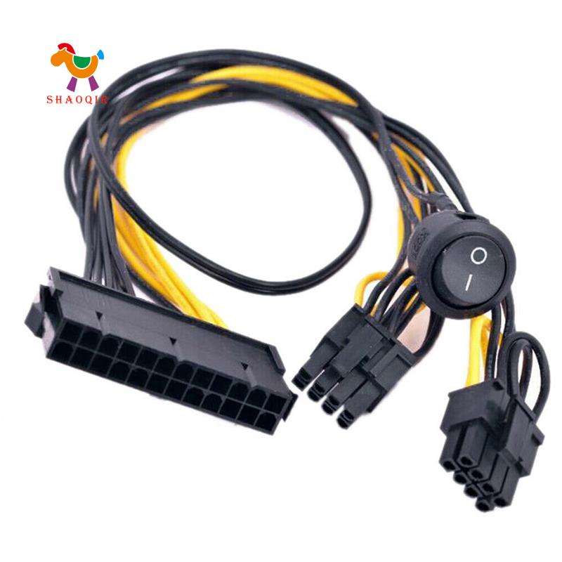 Dây chuyển đổi nguồn đầu cắm 24 chấu sang đầu kép 6+2 chấu 8 chấu 8 chấu cho công tắc tắt mở PCIe 6 chấu 8 chấu 24 chấu
