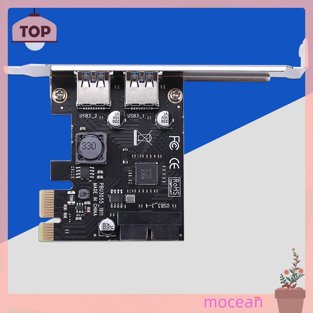 Mocean SSU 2 Port USB 3.0 PCI-e x1 Expansion Card PCI Express Adapter for Desktop