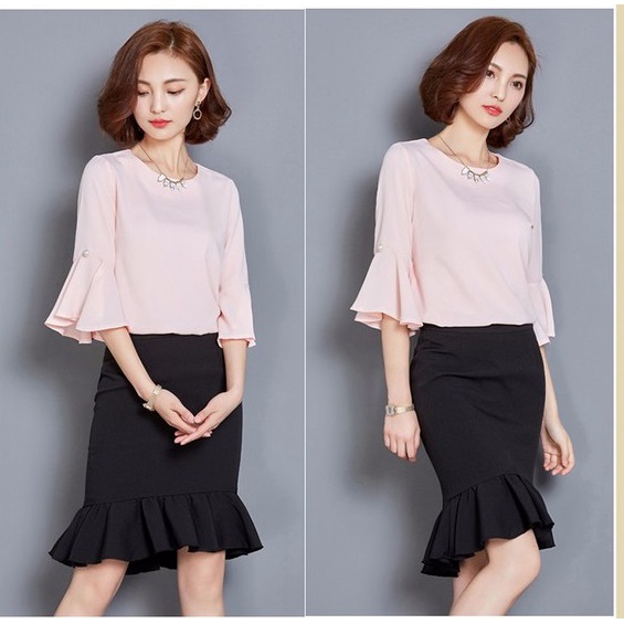 MZ049 Áo chiffon nữ hè tay loe hàng nhập