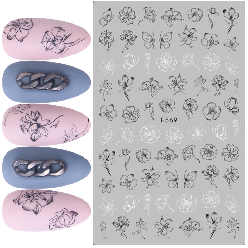 Hình dán 3D xinh xắn trang trí móng tay nghệ thuật