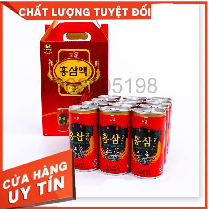 Nước Hồng Sâm Hàn Quốc Cowell Korean Red Ginseng Drink 12 lon x 175ml