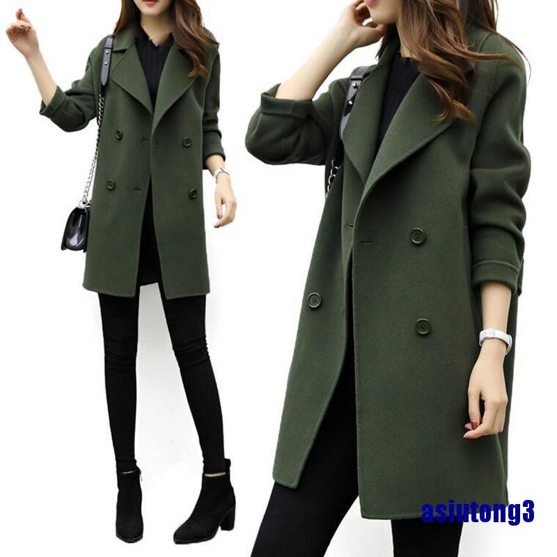 Áo Khoác Len Nữ Dáng Dài Màu Trơn Thời Trang Mùa Đông 3d | BigBuy360 - bigbuy360.vn