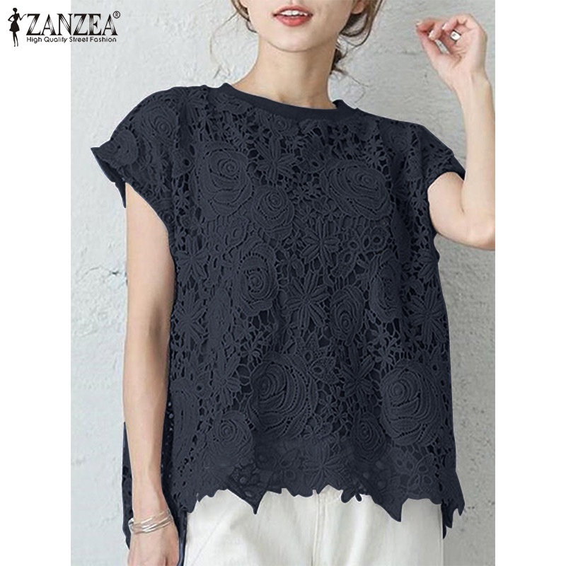 Set áo ren ZANZEA ngắn tay thời trang cho nữ
