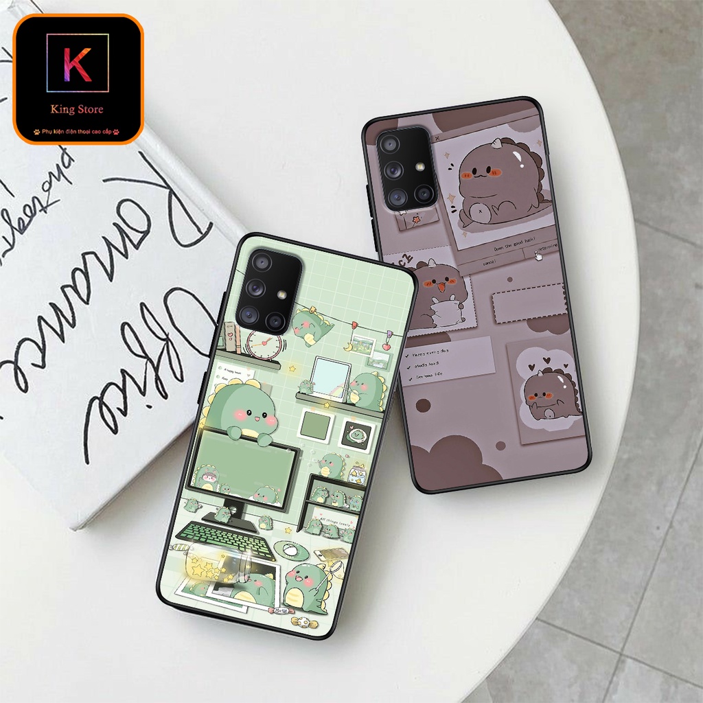 Ốp lưng Samsung A31 - Samsung A51 - Samsung A71 - Ốp in hình khủng long DinoCute - Lưng nhám viền TPU