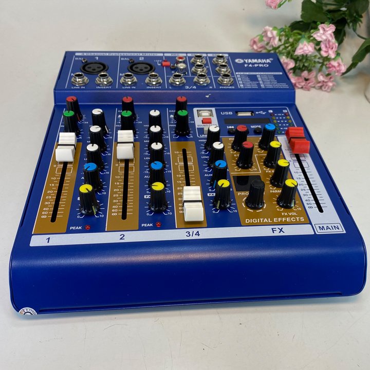 Bộ trộn âm thanh Mixer F4, Mixer Yamaha F4 Pro 16 vang số chuyên nghiệp, có Bluetooth có chân USB Smarttnt.