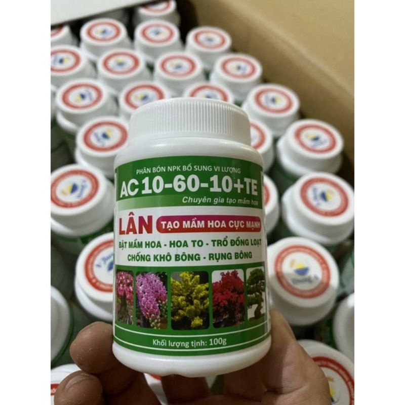 Phân bón NPK 10-60-10 + TE  thúc bật mầm hoa siêu lân siêu vi lượng