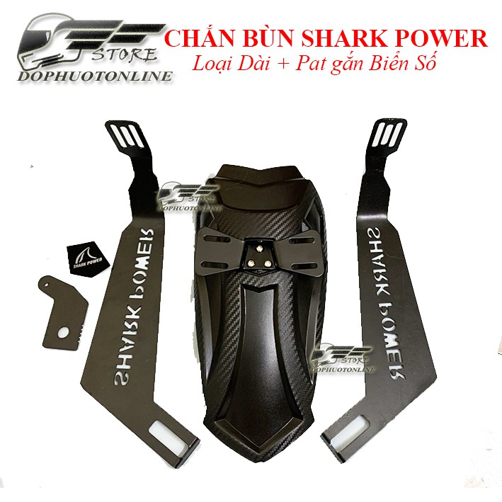 Chắn Bùn Shark Power Loại Dài Nhựa Abs Hai Chân Thép