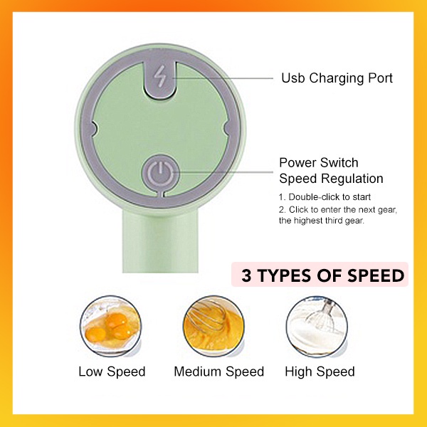 Máy Đánh Trứng Làm Bánh Kem Mini Cầm Tay Tự Động Sạc Pin Được Tiện Lợi Cho Gia Đình