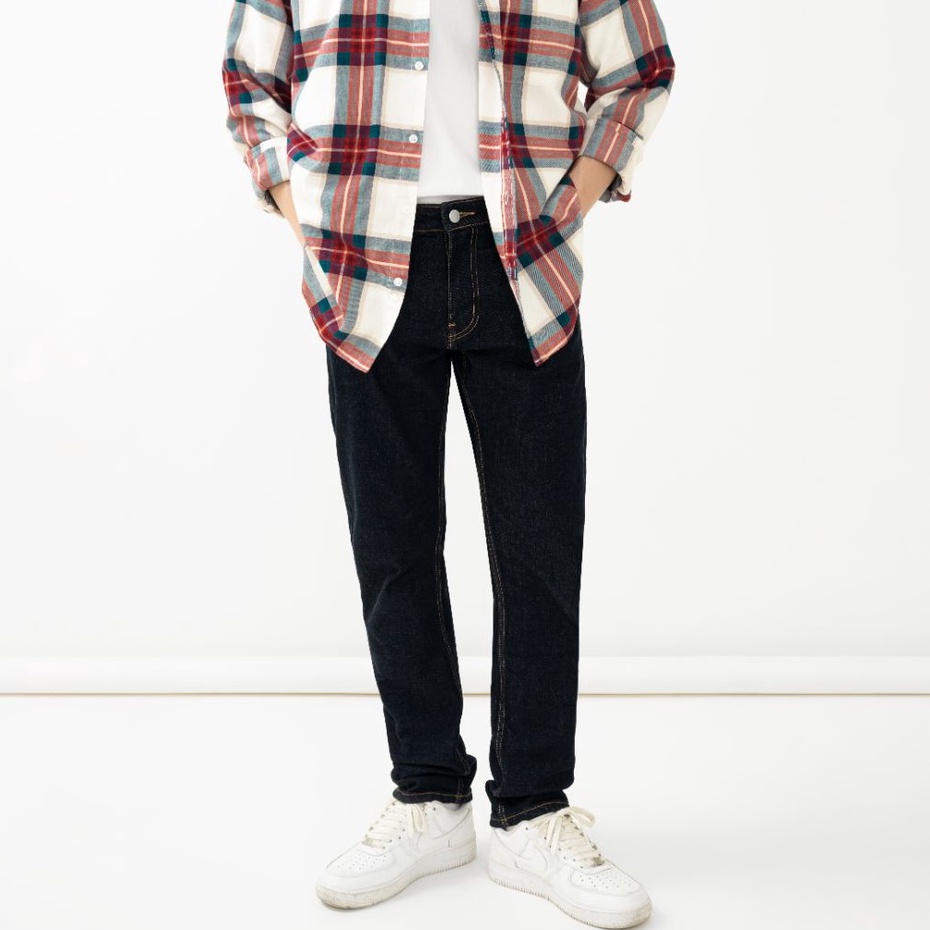 OWL BRAND® BASIC SLIM JEANS - Quần jeans dài ống suông / Indigo