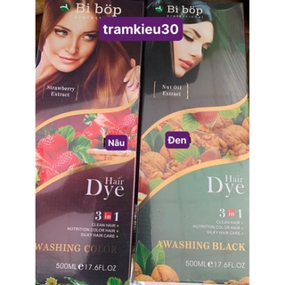 Dầu gội phủ tóc bạc bibop 500ml nâu đen