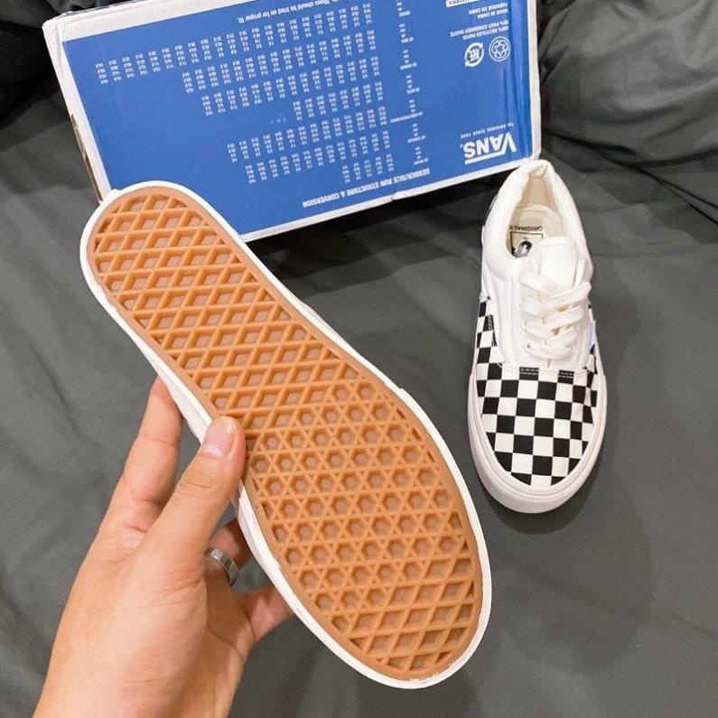 shopgiaykiencuongGIÀY VAN.S ⭐rẻ số 1⭐CARO BUỘC DÂY SC [ FULL BOX +bill hàng xịn