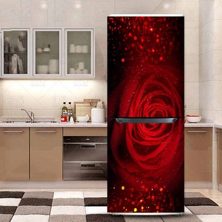 decal dán tủ lạnh hoa hồng phong cách đặc sắc