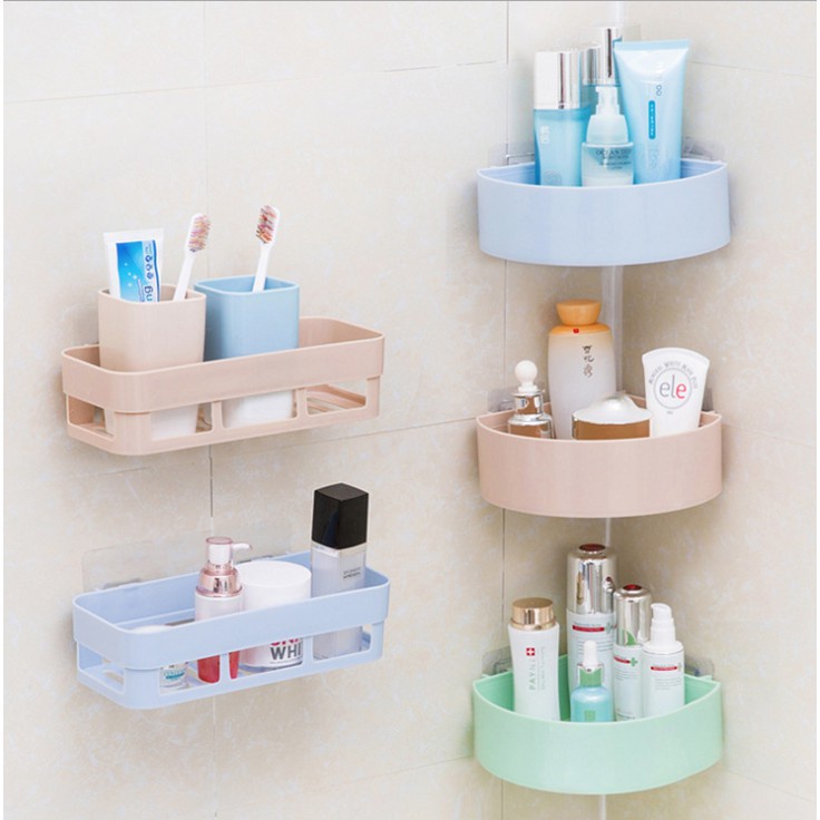 Kệ góc tam giác dán tường bằng nhựa đựng đồ trong nhà tắm , nhà bếp siêu tiện dụng 88231