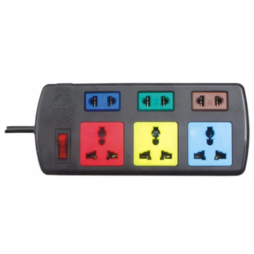 Ổ Cắm Điện 3D + 3S Dây 5m x 2 Lioa 3D3S52 - Đen