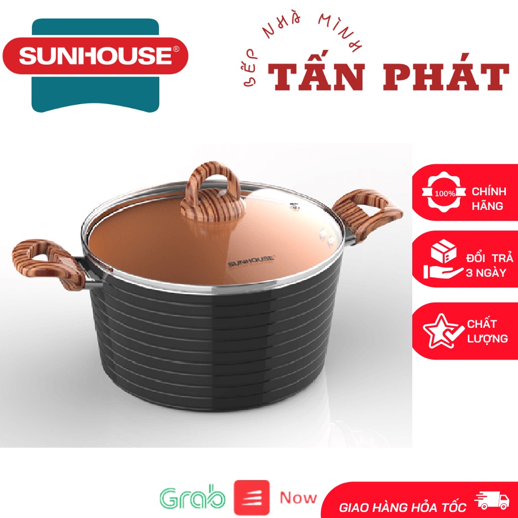 Nồi ceramic đáy từ SUNHOUSE NỒI LẺ 18 CM 20 CM 24 CM