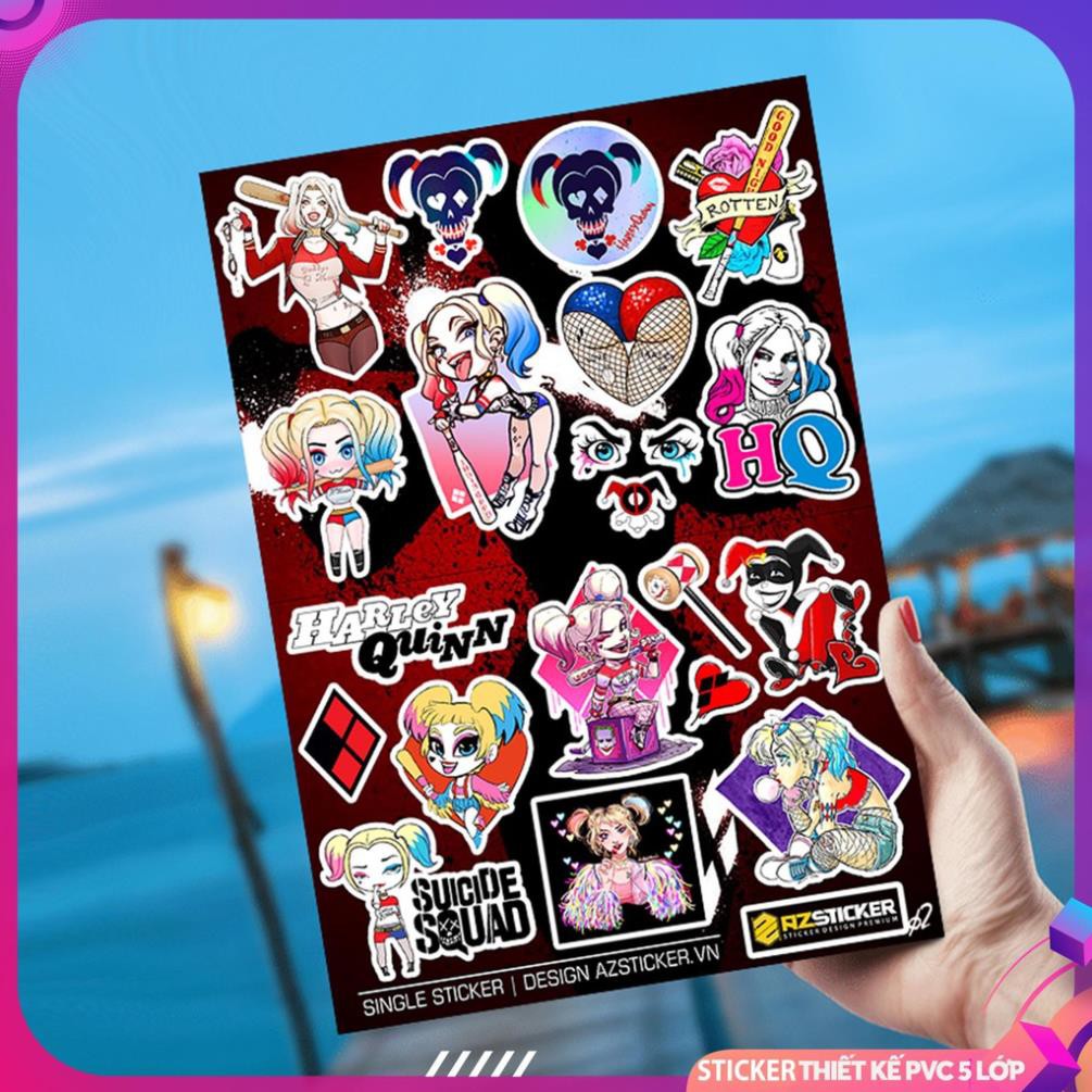 [Siêu Rẻ] [Sticker Single]  Hình Dán Harley Quinn | Dán Nón Bảo Hiêm, Điện Thoại, Laptop,PVC Chống Nước