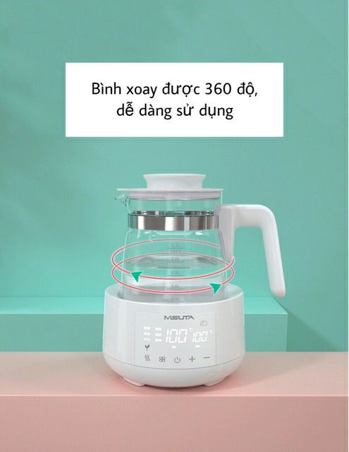 BÌNH ĐUN NƯỚC PHA SỮA GIỮ NHIỆT MISUTA 1200ML