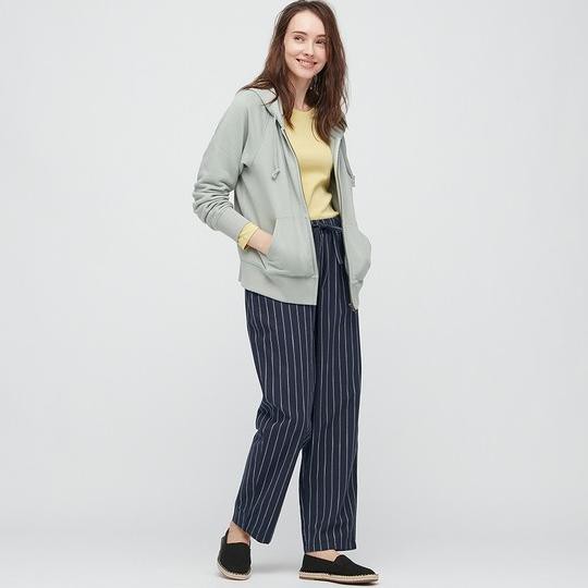 UNIQLO Quần Dài Nữ Ống Rộng Thời Trang Off White