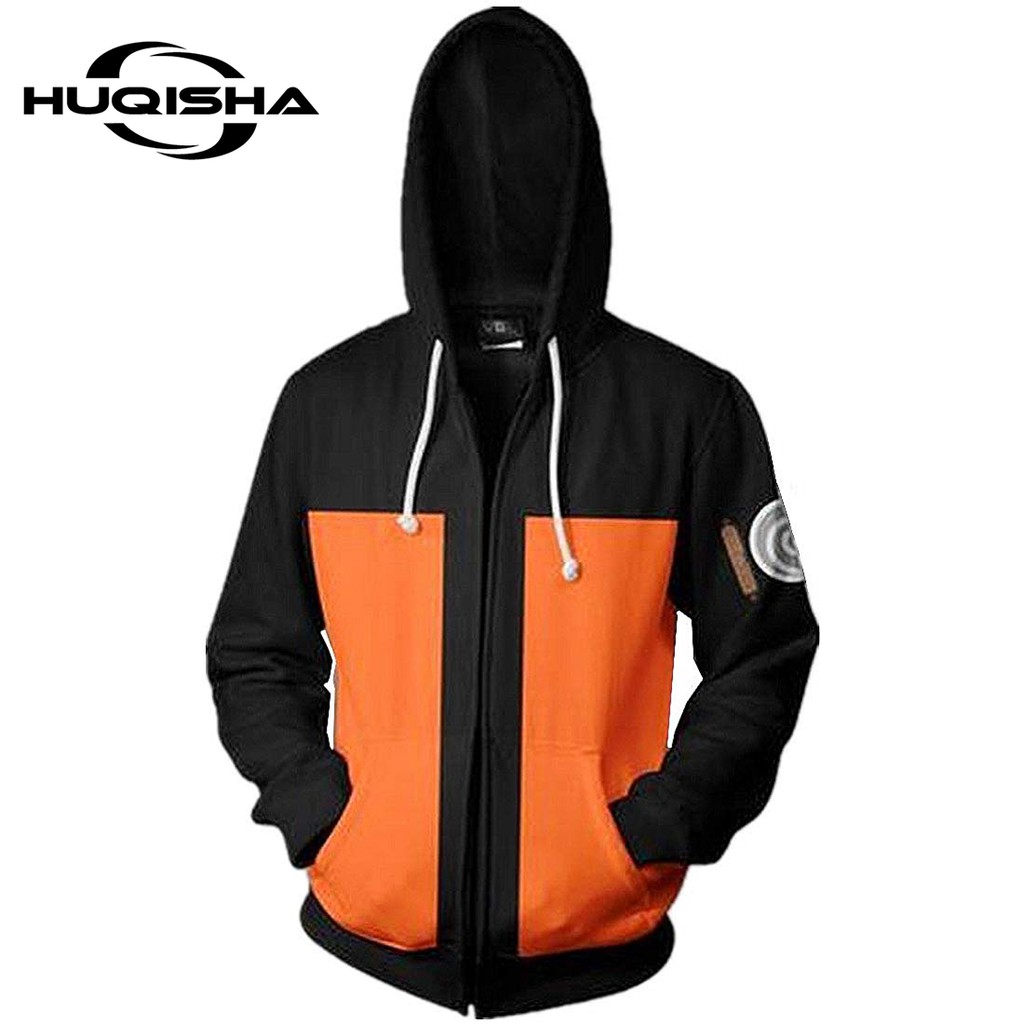 Áo khoác HUQISHA có mũ trùm đầu in hình hoạt hình Naruto Boruto thời trang xuân đông cho nam