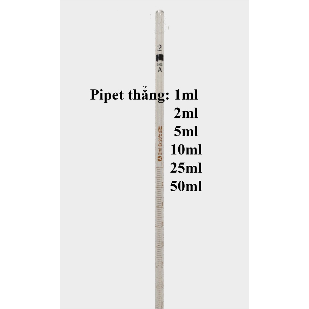 PIPET THẲNG, PIPET THỦY TINH dung tích 1ml - 2ml - 5ml - 10ml - 25ml - 50ml, Hãng Bomex