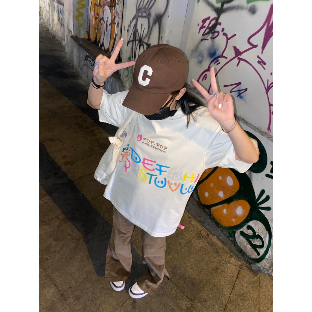 Áo thun POPPOP RAINBOW ALPHABET TEE