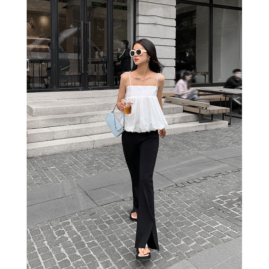Áo dây thân bồng linen Cotton Candy Harriet