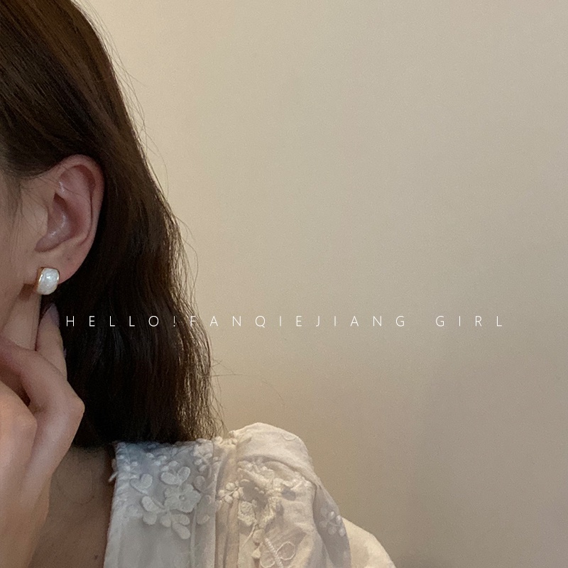 Khuyên tai mạ bạc 925 phong cách Hàn Quốc retro đơn giản thiết kế thời trang