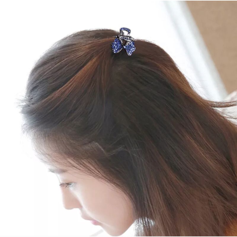 Kẹp tóc càng cua size siêu mini cặp mái đính hạt sang trọng phong cách Hàn Quốc, phụ kiện tóc KT040 - Filibra