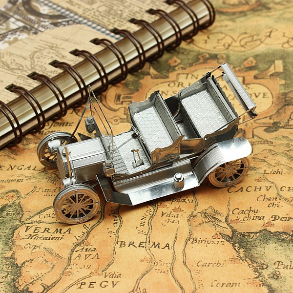 Mô hình kim loại lắp ghép lắp ráp trang trí 3D - xe ô tô cổ (Tặng dụng cụ lắp ghép khi mua 2 bộ bất kỳ)