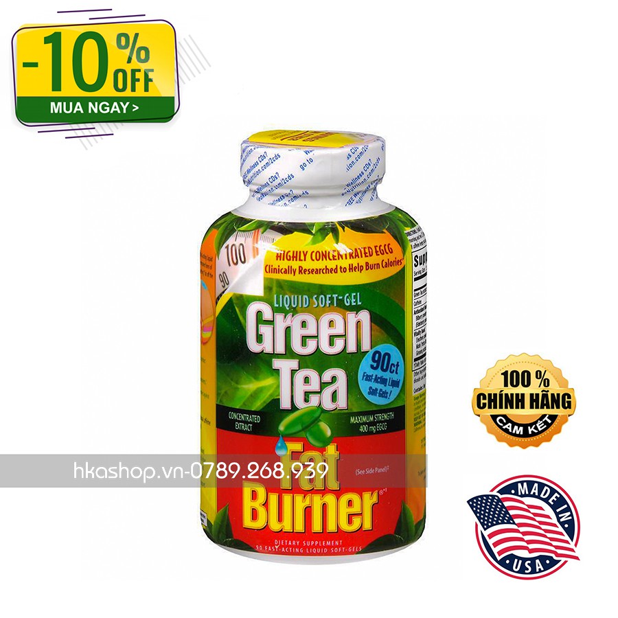 Green Tea Fat Burner, 200 viên của Mỹ - Viên Uống Giảm Cân Trà Xanh