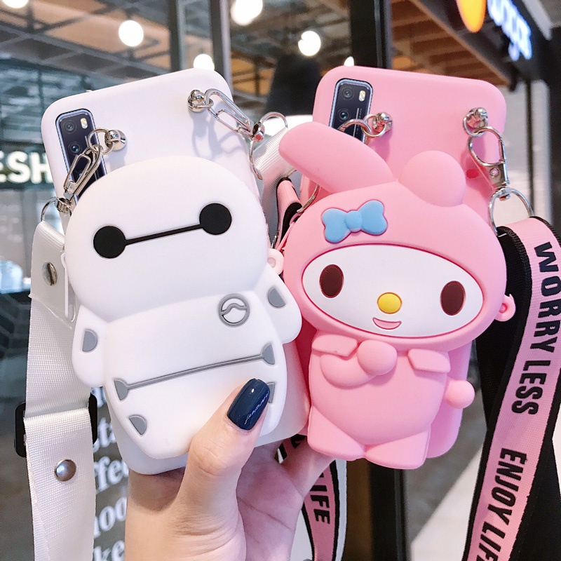 Ốp Điện Thoại Ví Tiền Xu Hoạt Hình Melody Có Dây Kéo Cho IPHONE 13 Pro MAX 5 5S 5SE 6 6S 7 8 PLUS XS